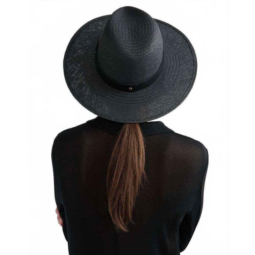 NEW JANESSA LEONE women's simone fedora shape hat in black - Picture 5 of 5